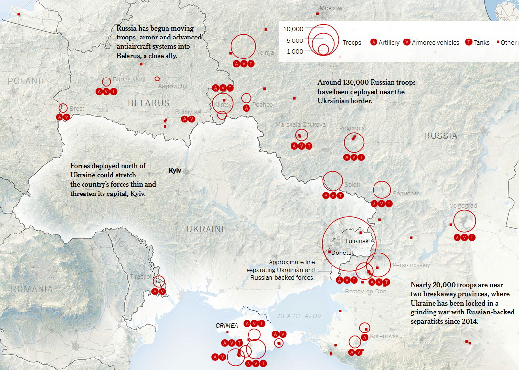 Russia Military Buildup Map Around Ukraine