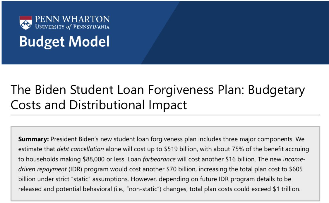 Wharton School - Economic and Debt Impact of Student Loan Forgiveness
