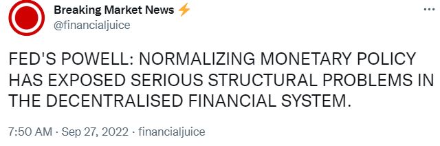 Fed's Powell - QT Exposed Structual Problems in Financial System