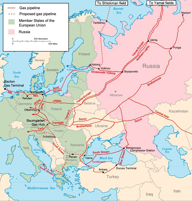 Europes Pipeline Map