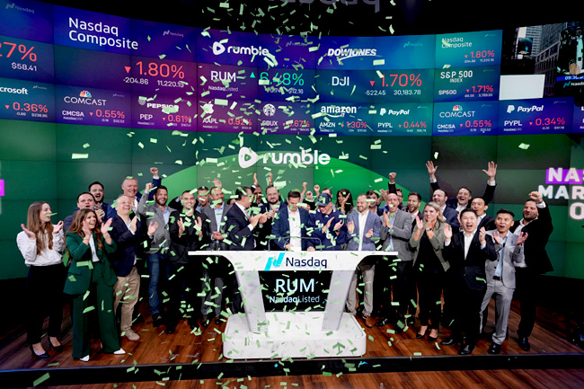 Rumble $RUM IPO Listed on NASDAQ Sep. 19, 2022 Opening Bell