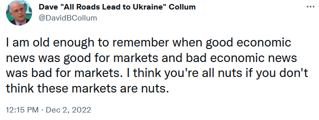David Collum Twitter - Old Enough to Remember Markets Dec. 2, 2022