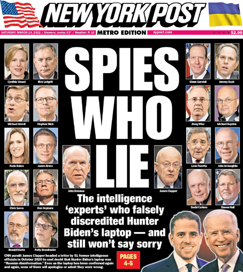 Spies Who Lie Cover - NYP, Mar. 2023
