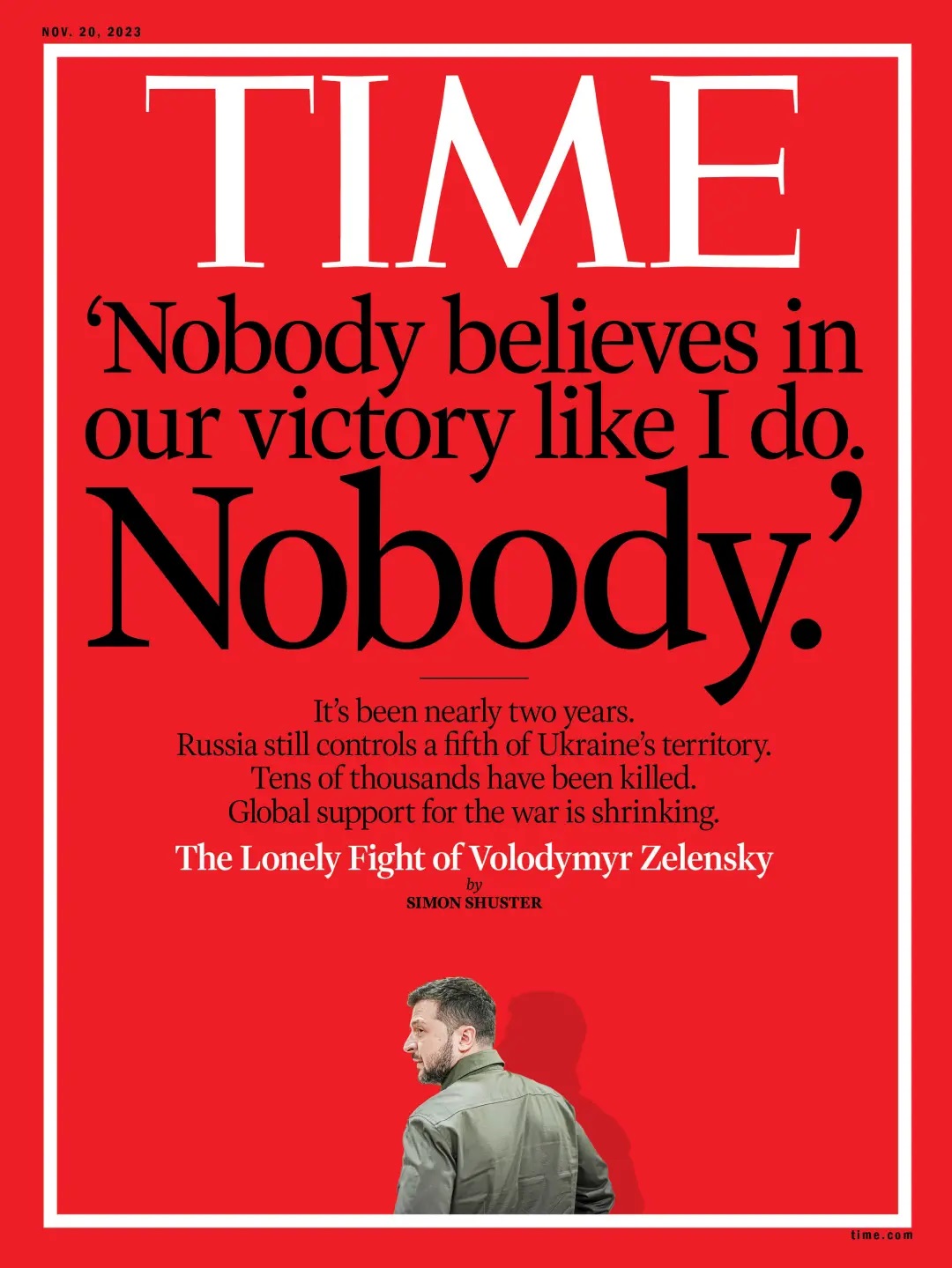 TIME Oct. 30, 2023 Cover on Zelensky Delusional